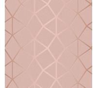 Fine Décor Fine Decor Platinum Geo Trellis Texture Blush Pink / Rose Gold Wallpaper Fd42561