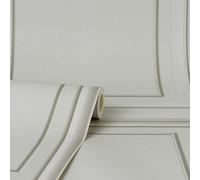 Fine Décor Fine Decor Square Faux Realistic Wood Panel 3D Effect Grey Wallpaper Fd43002