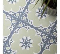 Fine Décor Floor Pops Daphne Sage Green Self Adhesive Vinyl Floor Tiles Pack Of 10 (0.93Sqm)