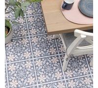 Fine Décor Floor Pops Lillium Blue Self Adhesive Vinyl Floor Tiles Pack Of 10 (0.93Sqm)