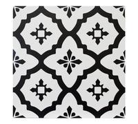 Fine Décor Floorpops Comet Pack Of 10 Peel & Stick Vinyl Floor Tiles Black White Pattern