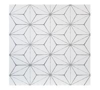 Fine Décor Floorpops Kikko Pack Of 10 Peel & Stick Vinyl Floor Tiles White Grey Pattern