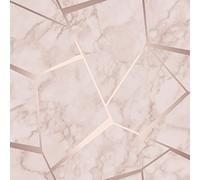 Fine Decor Fractal Geometric Marble Wallpaper Rose Gold FD42264