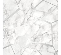 Fine Decor Fractal Geometric Marble Wallpaper Silver FD42263