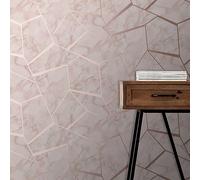 Fine Decor Fractal Geometric Marble Wallpaper Rose Gold FD42264