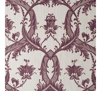 Fine Decor Milano 10 Floral Damask Plum