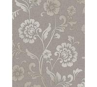 Fine Décor Pewter Quartz Floral Wallpaper Fd41976