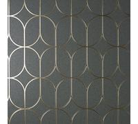 Fine Decor Platinum Rosco Trellis Charcoal