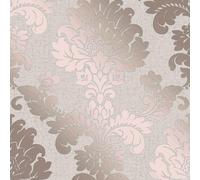 FINE DECOR QUARTZ DAMASK WALLPAPER SILVER GOLD ROSE GOLD PEWTER FEATURE WALL NEW
