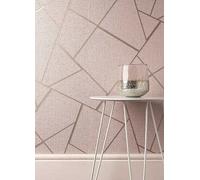 Fine Decor Quartz Fractal Wallpaper Blush