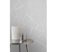 Fine Decor Quartz Fractal Wallpaper Silver