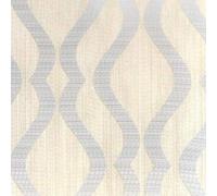 Fine Décor Tempus Wavy Stripe Off White Grey Wallpaper Fd25064