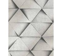 Fine Décor Triangle Rustic Grey 3D Effect Wallpaper Fd42558