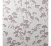 Fine Décor Tulsa Sprig Blush Pink Wallpaper Leaf Floral Print Cream Natural Textured Glitter
