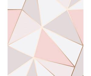 Fine Decor Wallcoverings FD41993 UK Apex Geo Sidewall Wallpaper, Rose Gold, Full Roll,10.05m*52cm