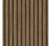 Fine Decor Wooden Slats Wallpaper - Realistic Slat Wall Effect - 3D Style Timber Panel Wallcovering for Lounges, Bedrooms & Hallways - Smooth Matte Finish, Walnut FD44158 (10.05m x 53cm)