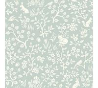 Fine Décor York Premium Mk1111 Fox & Hare Wallpaper, Green