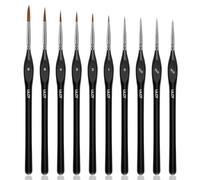 Fine Detail Brushes with Triangular Handles,10 Miniature Brush for Fine Detailing & Art Painting,Acrylic&Nail, Models,Watercolour, Miniatures,Oil, Wargaming figures.(golden maple series）