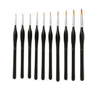 Fine Detail Brushes with Triangular Handles,10 Miniature Brush for Fine Detailing & Art Painting,Acrylic&Nail, Models,Watercolour, Miniatures,Oil, Warhammer Figures.(Golden Maple Series）