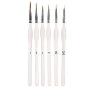 Fine Detail Brushes with Triangular Handles, perfect for Miniature Painting and Fine Detailing in Art, Acrylics, Nails, Models, Watercolors, Miniatures, Oils, and Wargaming Figures (6 PCS WHITE)