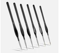 Fine Detail Brushes with Triangular Handles, perfect for Miniature Painting and Fine Detailing in Art, Acrylics, Nails, Models, Watercolors, Miniatures, Oils, and Wargaming Figures (6 PCS BLACK)