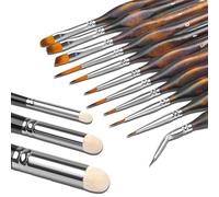 Fine Detail Miniature Paint Brushes Set, 14PCS Model Paint Brushes with Dry Brush for Miniature Painting & Citadel Models, Acrylic Watercolor Paint Brush Set