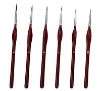 Fine Detail Paint Brush Set 6pcs Tip Professional Artist Miniature Paint Brushes Fine Lines for Detailed Watercolor Acrylic Oil Painting
