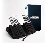 Fine Detail Paint Brush Set for Acrylic Oil, Watercolor, Rust-Proof Ferrules & Ergonomic Handles Painting Brushes, Paintbrushes - 13 Piece Set with Black Carrying Case