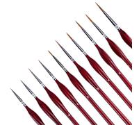 Fine Detail Paint Brushes, 10 PCS Artist Miniature Painting Brush with Triangular Handles Small Flat Paintbrushes for Acrylic Watercolour Oil Warhammer Model Nail Painting