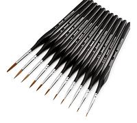 Fine Detail Paint Brushes 11 Pcs Artist Miniature Fine Brushes for Watercolour Oil Acrylic for Model Minature Craft and Art Painting Nail, Models,Watercolour, Miniatures,Oil, Figures.