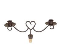 Fine Dining Cast Iron Heart Bottle Stopper Summer Wedding Anniversary Candle Holder Gift with Antique Brown Finish