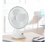 Daewoo COL1062GE 9 Inch Oscillating Table Fan in White 2 Speeds