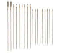 Fine Embroidery Needles Set of 16pcs - Large Eye Self Threading Needles for Hand Sewing, Beading & Craft - 3 Sizes 1.4", 1.8", 2.0" - Iron Needles for Embroidery, Knitting, DIY Crafts