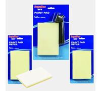 Fine Fibre Paint Pad with Handle & 2 Refill Pads - 150mm x 100mm 6 x 4 Inch Pad - Ideal for Decorating Cutting I and Edging - Click System Paint Roler Pad.
