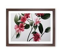 Fine Flowers Framed Print | A4 Walnut Framed Wall Art | Ready to Hang | Modern Floral Picture | Living Room Bedroom Lounge Office