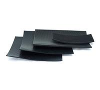 Fine Fluted Black Ribbed Rubber Matting 3mm Thick: Size A3 (420mm x 297mm)