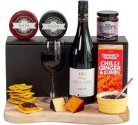Fine French Red Wine and Hot Cheese Hamper with Crackers and Chutney | Turn up the heat with fiery Cheese, Caramelised Chutney and crisp Crackers for a deliciously different twist on a classic