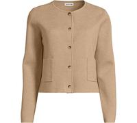 Fine Gauge Sweater Jacket lands end Brown 10-12