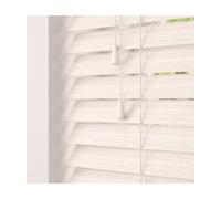 Fine Grain Faux Wood Venetian Blinds With Strings 120Cm Drop X 110Cm Width White Oak