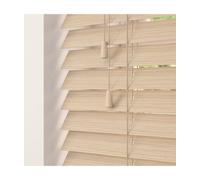 Fine Grain Faux Wood Venetian Blinds With Strings 120Cm Drop X 260Cm Width Natural Oak