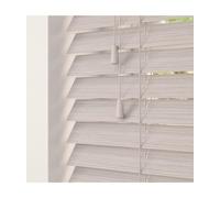 Fine Grain Faux Wood Venetian Blinds With Strings 120Cm Drop X 50Cm Width Silver Birch