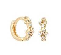 Fine Jewelry Real Hoop Earrings For Women Crystal Zircon Piercing Earring