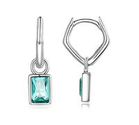 Fine jewelry,Rings Women,925 sivler sterling Gem Stone King Green Simulated Emerald Pendant Earrings for women girls