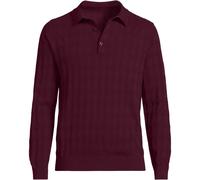 Fine Knit Gauge Triangle Polo Top lands end Burgundy XL