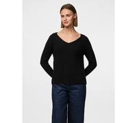 Fine Knit Jumper with V-Neck Black