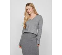 Vila Ril V Neck Sweater Grey S Woman