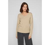 Fine Knit Jumper with V-Neck Natural