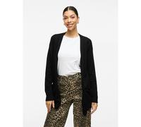 Fine Knit Open Cardigan Black