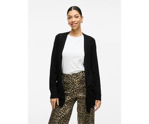 Fine Knit Open Cardigan Black
