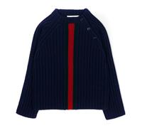 Fine Knit Wool Jumper with Web - unisex - Gucci - Kids Cardigans - Black - 2 Y | 92 CM - Kids 2 Y | 92 CM